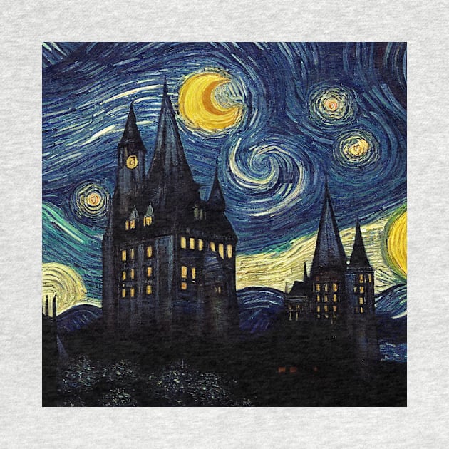 Starry Night Wizarding School Van Gogh by Grassroots Green